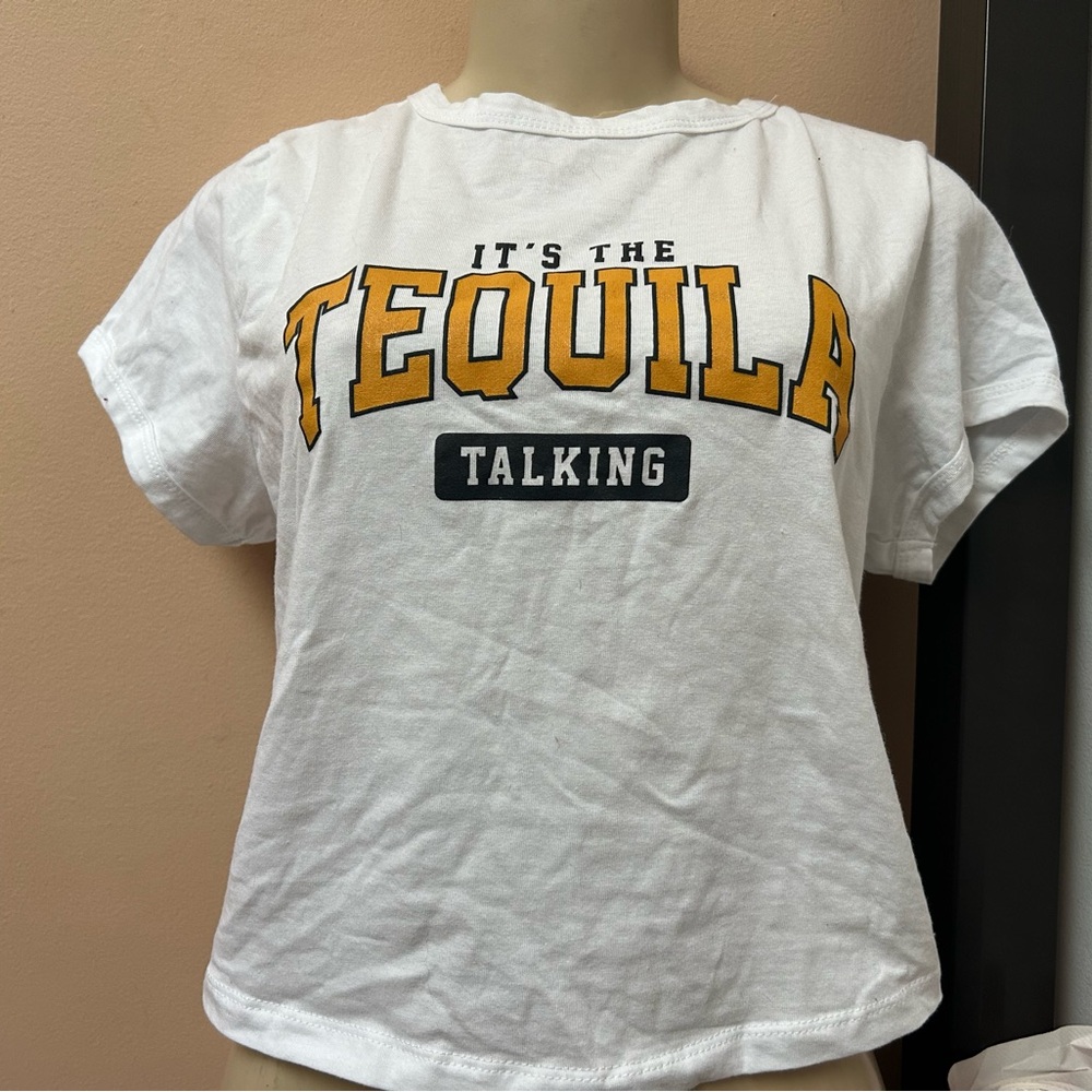 Fashion Nova White Short Sleeve Tequila Tee